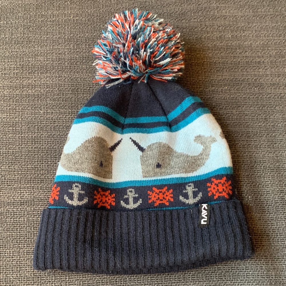 Kavu Navy and Teal Narwhal Beanie